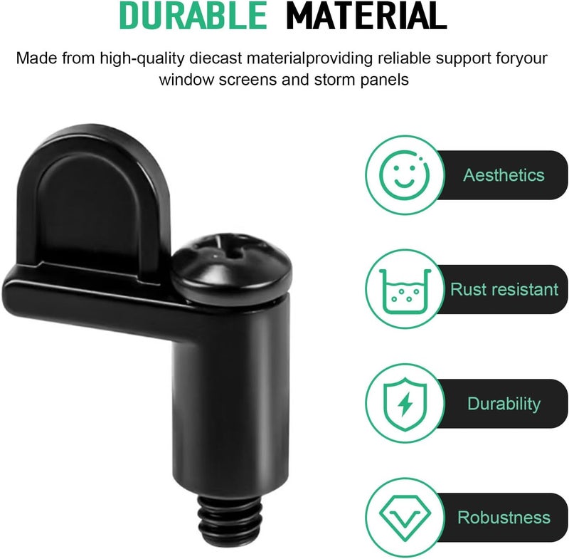 IFERLA 7/16 Inch Screen Door Clips, 12 Pack Window Screen Clip for Storm Panels, Storm Door Glass Retainer Clips, Window Screen Fasteners, Metal Security Hardware Screen Clips to Hold The Screen in Window - Image 4